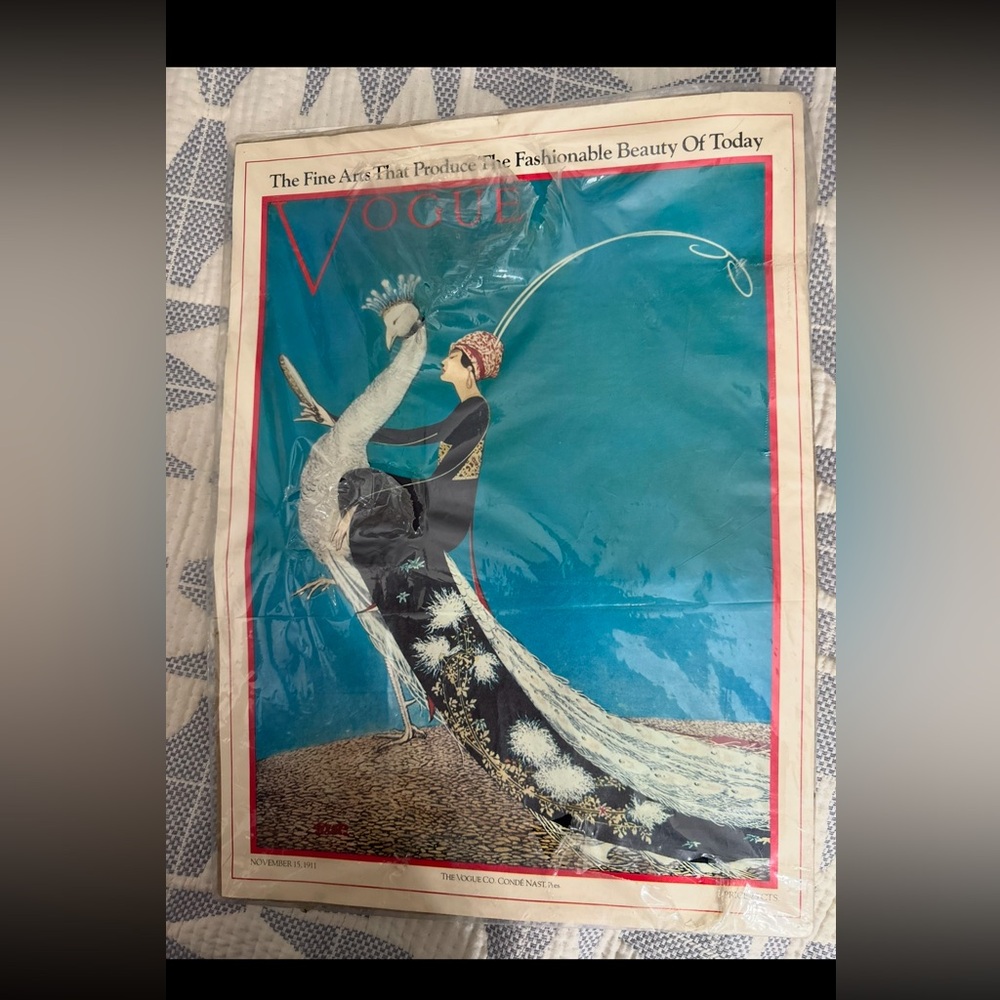 Vogue Teal Blue Black Ivory Fashion Art Print